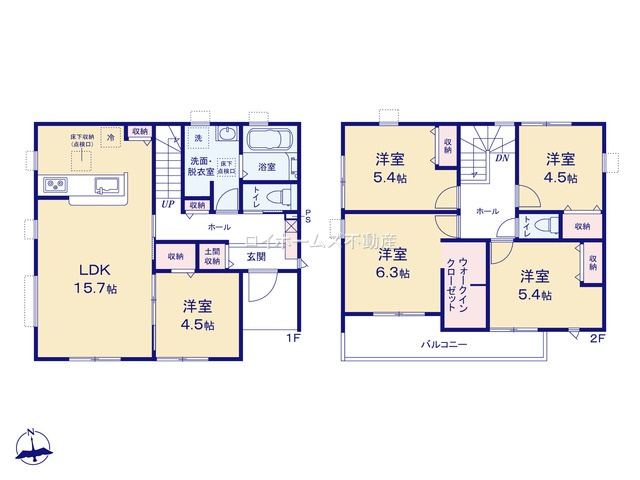 【間取り】 | 知多郡武豊町大字東大高字本田5-48『仲介料無料』新築戸建て | 2号棟