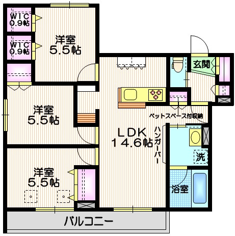 仮称　鶴川３丁目メゾンの間取り