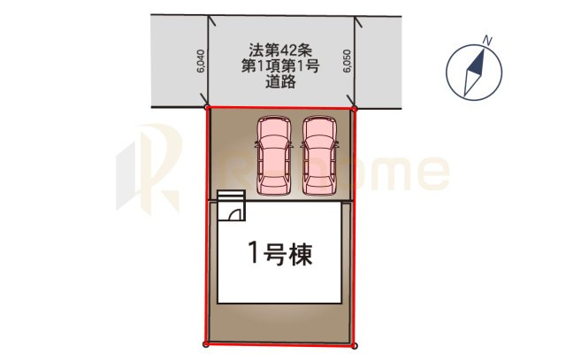 つくば市栗原第2　新築戸建て　1号棟の区画図|大きなお買い物だからこそ、メリット・デメリットを伝えさせて頂きます。
R-homeにお任せください♪