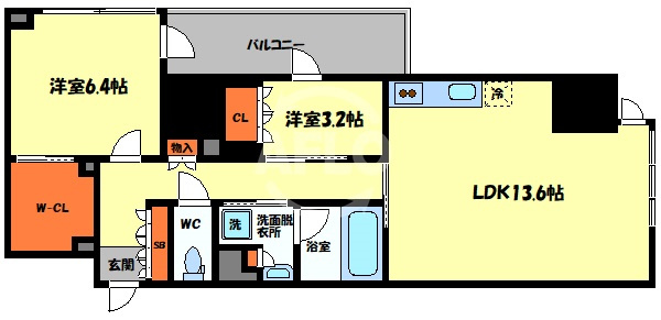 THE HIGH HORIE　堀江小学校区の間取り|THE HIGH HORIE(ザ ハイ ホリエ)　間取り