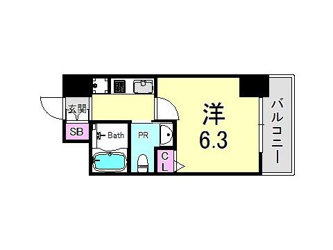 エステムプラザ神戸三宮ルクシアの間取り