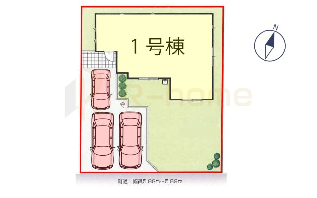 稲敷郡阿見町実穀　新築戸建て　1号棟の区画図|大きなお買い物だからこそ、メリット・デメリットを伝えさせて頂きます。
R-homeにお任せください♪