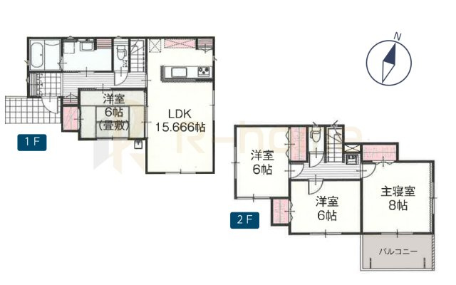 稲敷郡阿見町実穀　新築戸建て　1号棟の間取り|4LDK＋全居室収納、土地面積167.99m2、建物面積102.67m2
