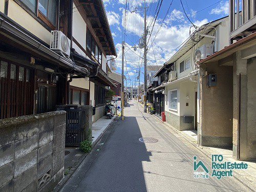 上京区硯屋町 土地の前面道路含む現地写真