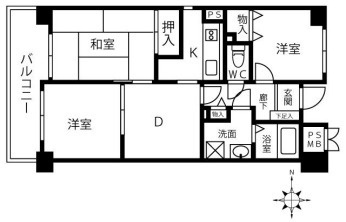 ライオンズマンション北鈴蘭台の間取り