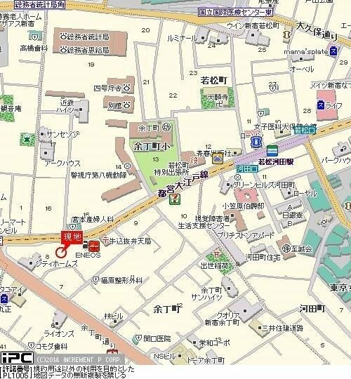 プレール新宿余丁町の地図