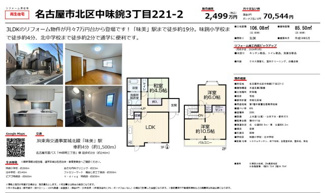  | 【名古屋市北区中味鋺3丁目221−2中古戸建】✨️仲介手数料無料✨️味鋺小学校・北中学校