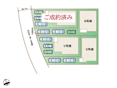【区画図】 | 西原町我謝（全4棟）ラストC号棟 | C号棟　