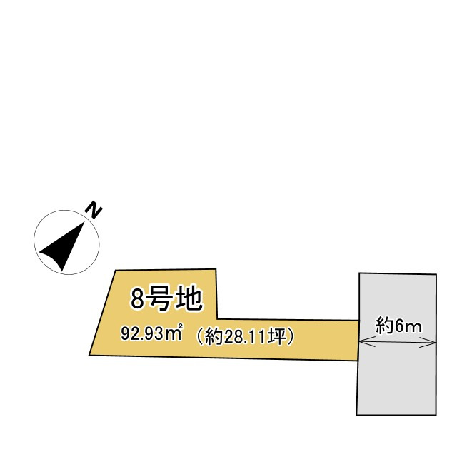 長岡京市長法寺力池の区画図|広々前道約6ｍです(^^♪