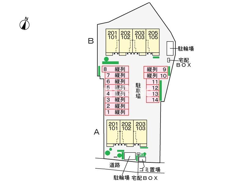 クレストコート瀬部　Ａの駐車場|駐車場