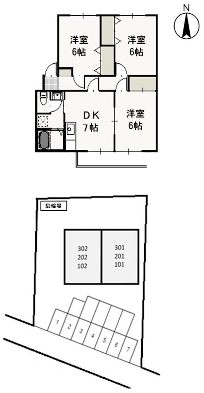 ピュアハイツ北方Ⅱ の間取り