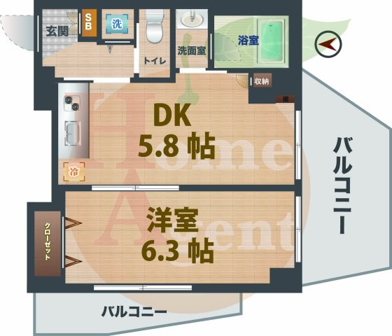 【間取り】 | フェニックス落合駅前 | 1DKのお部屋です。