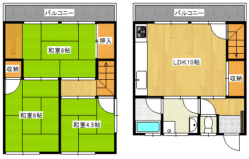 久留米市高良内町のアパートの間取り