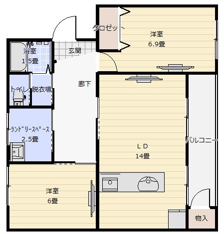 鈴谷住宅２棟の間取り