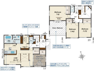 【間取り】 | 郡山市久留米2丁目新築一戸建て4棟