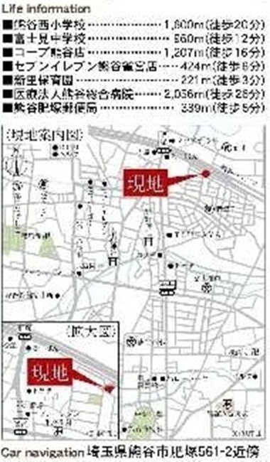 【仲介手数料無料】新築戸建　熊谷市肥塚561-1（全3棟）の地図