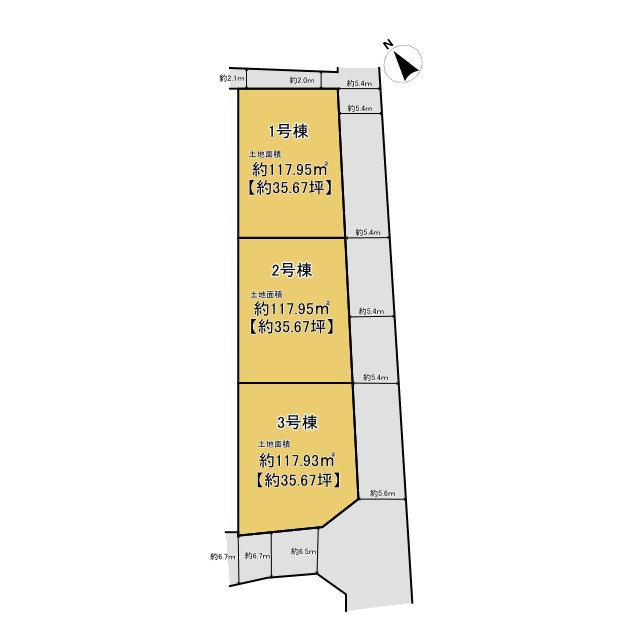 亀岡市篠町篠上西裏の区画図|【全3棟】建物詳細のご説明可能です！