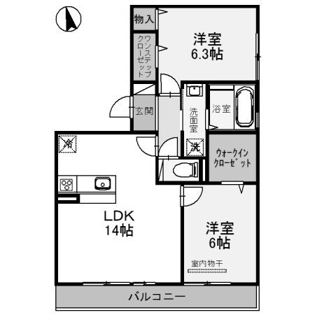 サニープレイス塩屋台の間取り