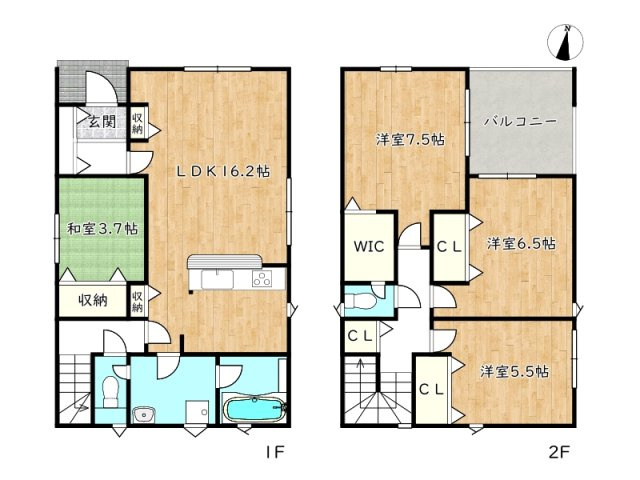 【間取り】 | 姫路市広畑区蒲田第13全2棟