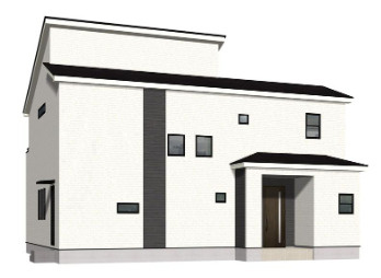 第1前橋市粕川町女渕　新築戸建　1号棟の完成予想図|シンプルで飽きのこない外観です♪