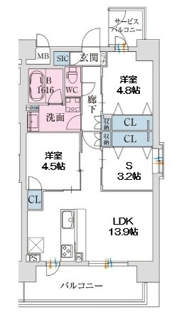 【間取り】 | スプランディッド難波VII 