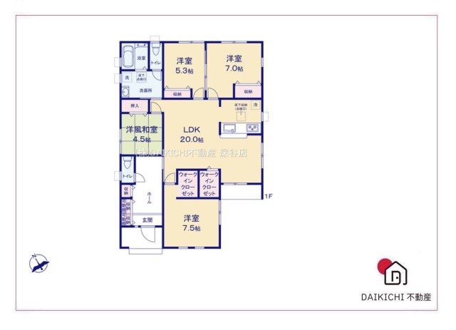 【間取り】 | 熊谷市肥塚第3 Livele Garden.s　新築戸建　全3棟　2号棟 | 2号棟