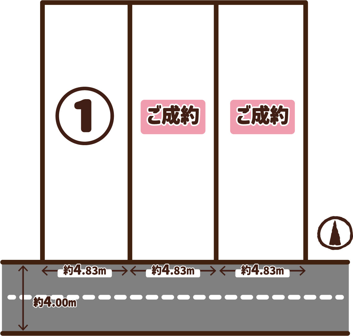 西院追分町　1号地の区画図