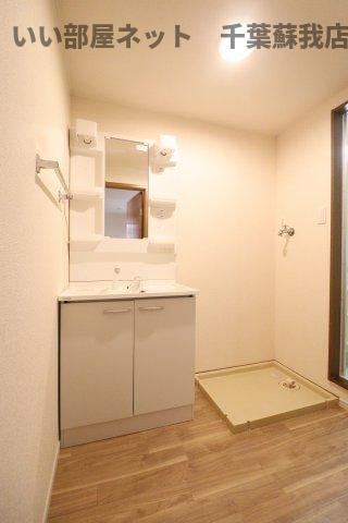 サンハイム学園前　Ｃの洗面所|脱衣スペースもあります