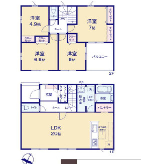 新築戸建　KIP高崎乗附町1期の間取り