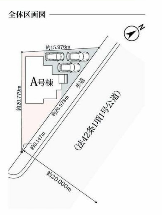 【本日ご案内可能】刈谷市松坂町2丁目　全1棟の区画図|全体区画数｜全1棟
◆駐車3台可能！(但し、車種による)
◎まずは、お気軽にお問い合わせください。現地を案内しながら周辺環境も見て頂けます。　　　　　　　　　　　　　　　　　　　　　　　　　　　　　　
