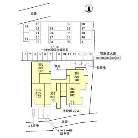 ウエスタンハイツ19の区画図