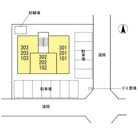 熊本市東区昭和町のアパートの区画図