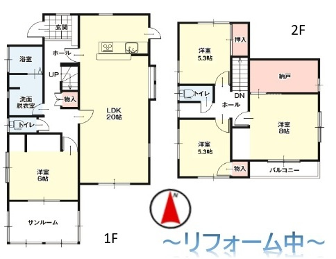 中古戸建　東松山市殿山町7-24（リフォーム住宅）の間取り
