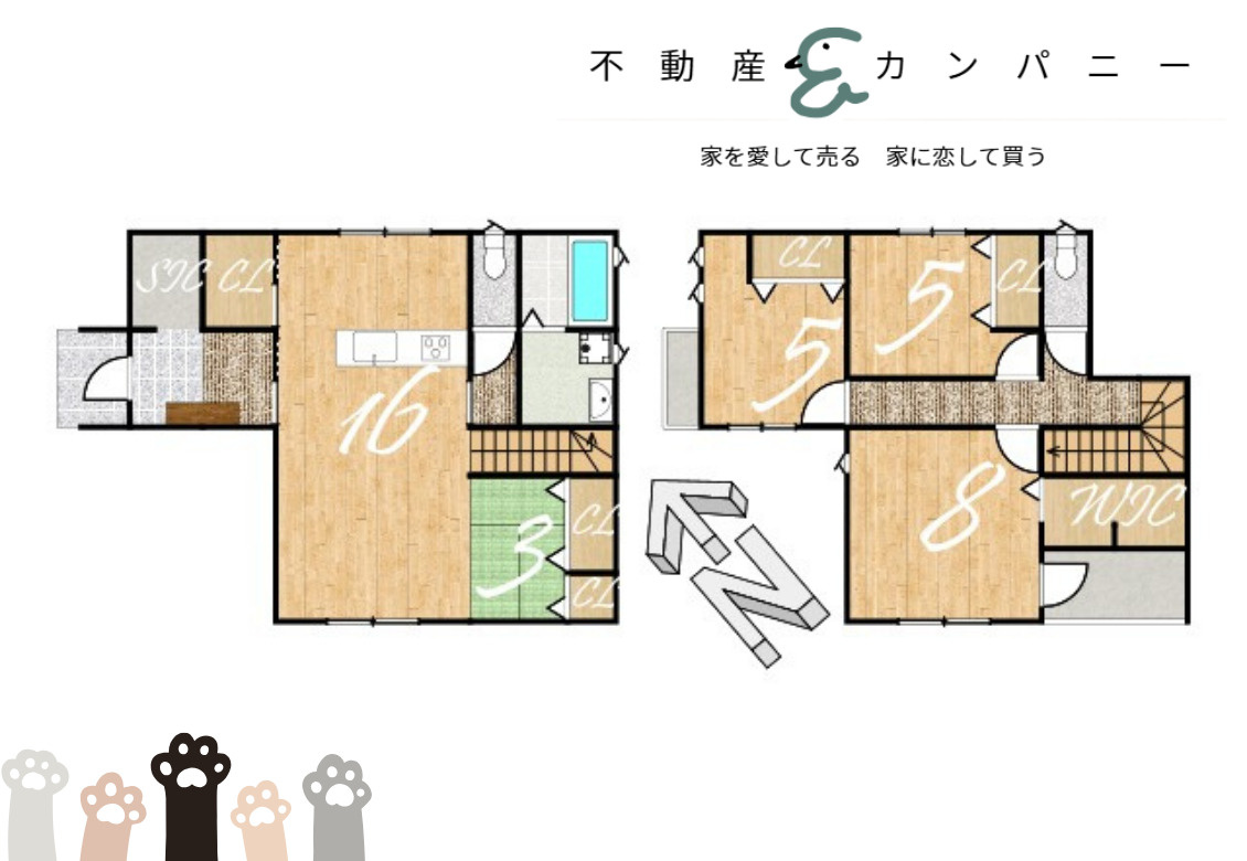 森松町の新築のおうち2号棟　松山市森松町新築戸建の間取り