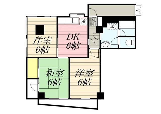 川崎市麻生区岡上６丁目の賃貸マンションの間取り