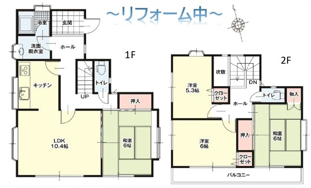 中古戸建　熊谷市下奈良276-19（リフォーム住宅）の間取り