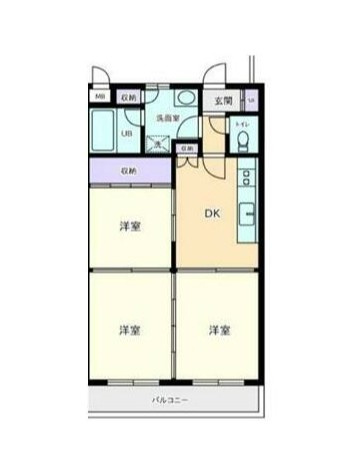 川崎市多摩区長尾５丁目の賃貸マンションの間取り