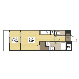 【間取り】 | 月光福山中央壱番館 | 1LDK