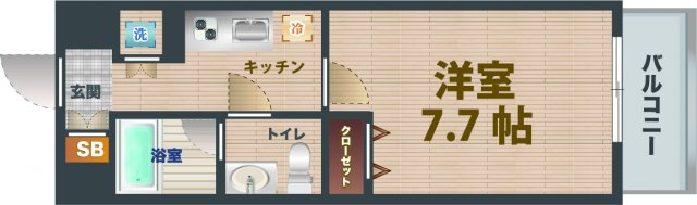 【間取り】 | レ・ベント高円寺 | 1Kのお部屋です。