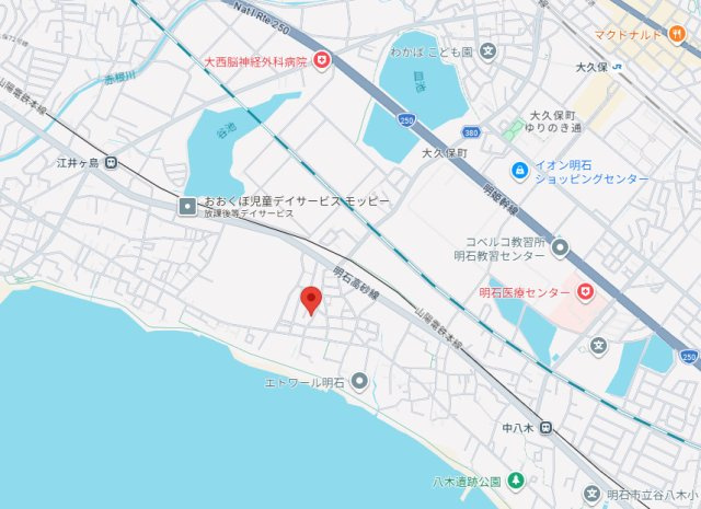 明石市大久保町18期八木（全2棟）1号棟の地図