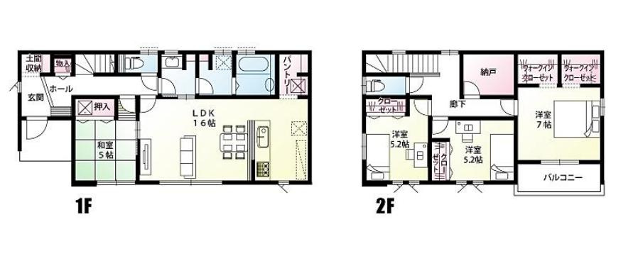 古河市東牛谷　新築戸建　2号棟の間取り