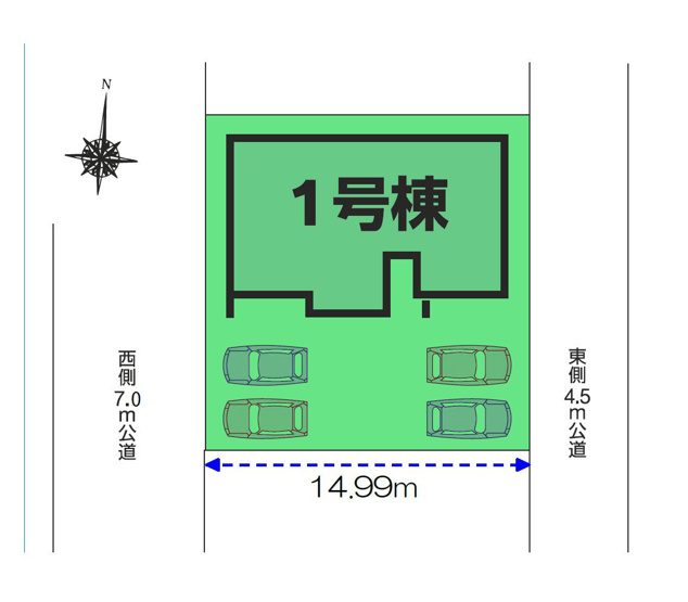 【区画図】 | フォーセール渋川市第8半田ー① | 両面道路に面した約70坪敷地！