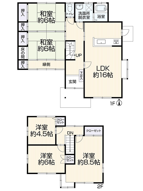 リフォーム　中古戸建　岐阜市岩井　平成元年築の間取り