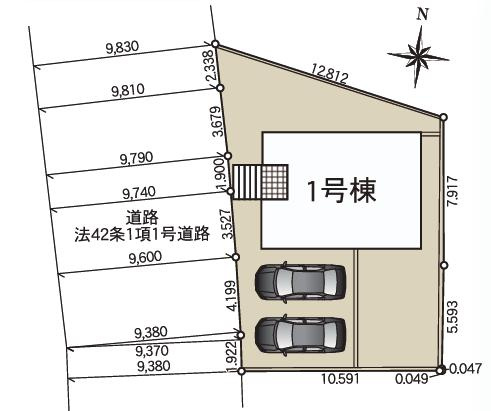 高萩市有明町第6　新築戸建の区画図