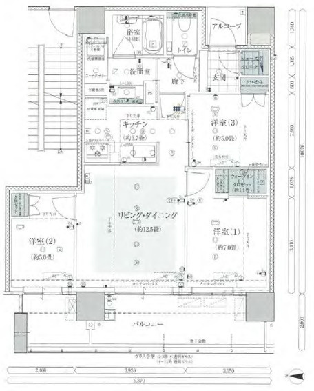 【間取り】 | グランドメゾン浄水ガーデンシティ　セントラルフォレストＩ☆仲介手数料無料☆ | 地下鉄七隈線「薬院大通」駅から徒歩圏内という利便性。