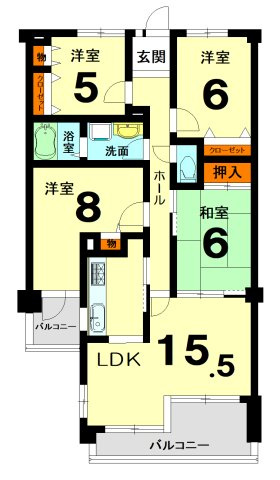 【間取り】 | サンシティ桂坂壱番館 | 専有面積83.34㎡