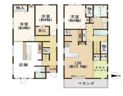 八尾市南本町6丁目中古一戸建の間取り