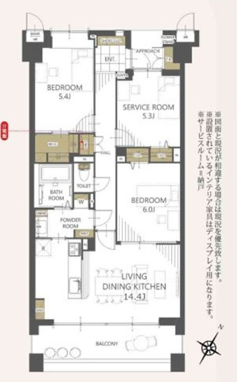 【間取り】 | ヴェルエコール愛宕 | 使い勝手の良い3LDK♪生活に合わせて使うお部屋を選べます♪