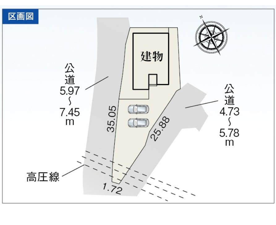 新築戸建　平屋　富士市今泉3期　全1棟　1号棟の区画図
