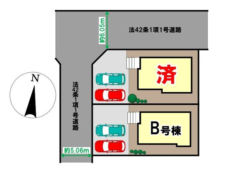 福岡市東区青葉６丁目　新築戸建の区画図|残り1区画です！